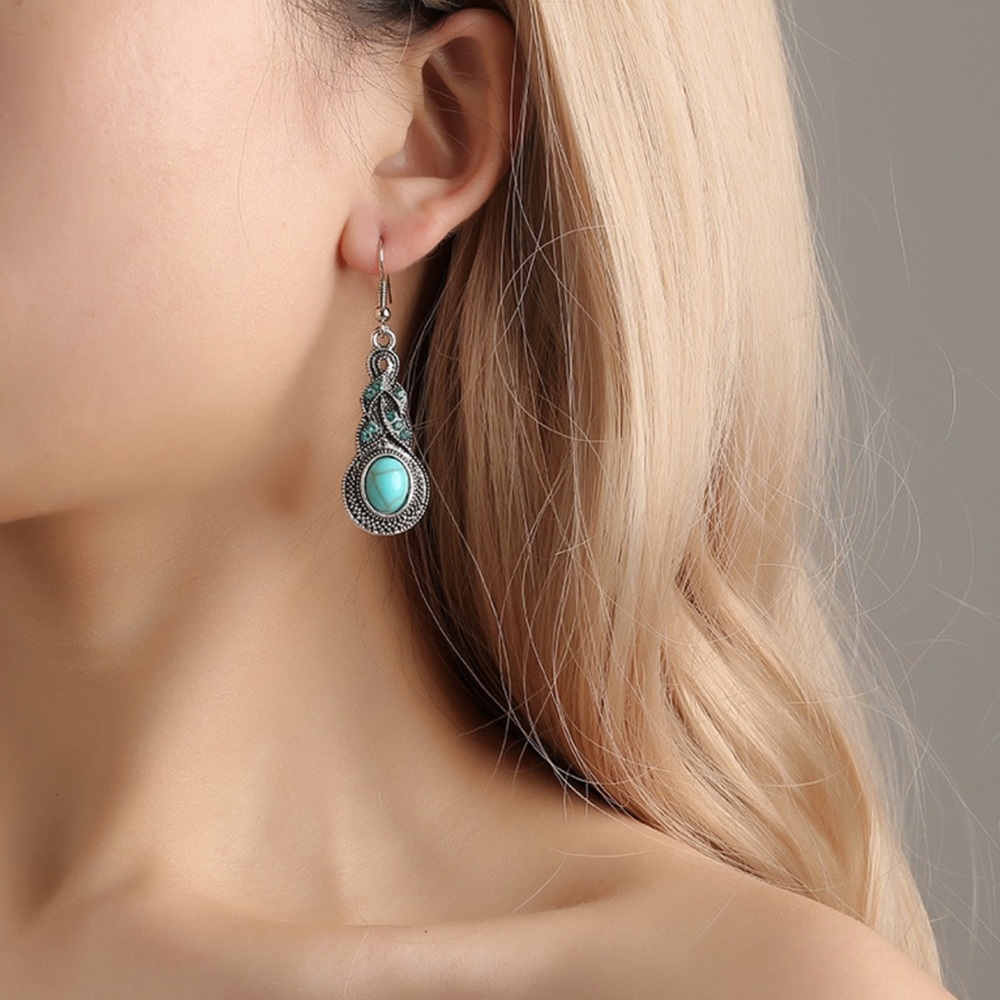 Any 2/$20! Boho Silver/Turquoise/Crystal Earrings - Picture 5 of 11